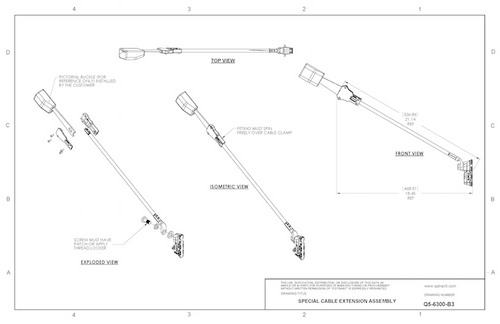 Special Cable Extension Assembly. For Toyota Buckle | Q5-6300-B3 Q'Straint