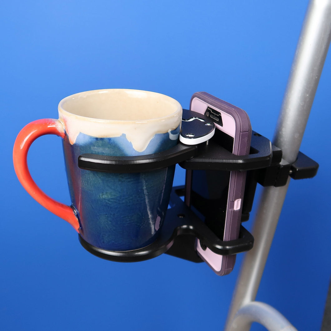 Combination Cell Phone / Adjustable Drink Holder for Mobility Products | A0015 SnapIt!