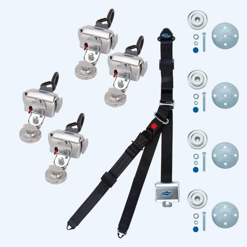 QRT Deluxe Retractors/Slide 'N Click fittings Retractable Lap & Shoulder Belt Q-8100-A1-SC Q'Straint